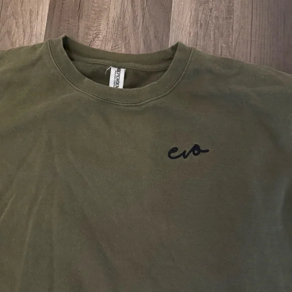 Men's Olive Crewneck Sweater by CVC - Picture 4 of 6